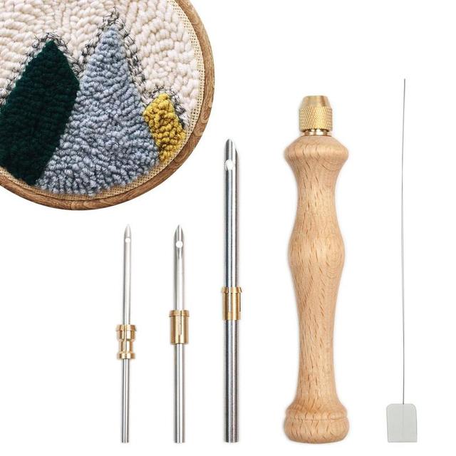 Punch Needle Wooden Punch Needles Needle Rug Hooking Tool Complete Set  Embroidery Pens For Stitching DIY Craft Embellishment - AliExpress